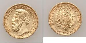 10 Марка Велике герцогство Баден (1806-1918) Золото Frederick I, Grand Duke of Baden (1826 - 1907)