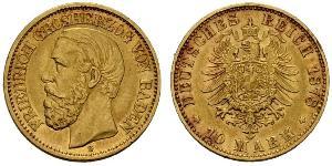 10 Марка Велике герцогство Баден (1806-1918) Золото Frederick I, Grand Duke of Baden (1826 - 1907)