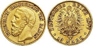 10 Марка Велике герцогство Баден (1806-1918) Золото Frederick I, Grand Duke of Baden (1826 - 1907)