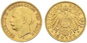 10 Марка Великое герцогство Баден (1806-1918) Золото Frederick II, Grand Duke of Baden (1857 - 1928)