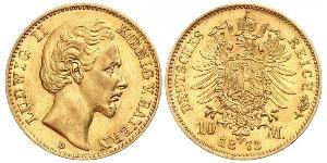 10 Марка Королевство Бавария (1806 - 1918) Золото Людвиг II (король Баварии)(1845 – 1886)