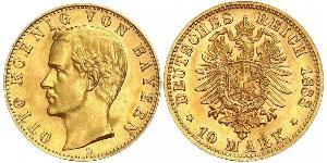 10 Марка Королевство Бавария (1806 - 1918) Золото Отто I (король Баварии)(1848 – 1916)