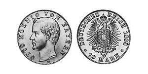 10 Марка Королевство Бавария (1806 - 1918) Золото Отто I (король Баварии)(1848 – 1916)