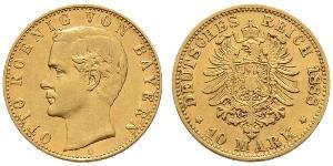 10 Марка Королевство Бавария (1806 - 1918) Золото Отто I (король Баварии)(1848 – 1916)