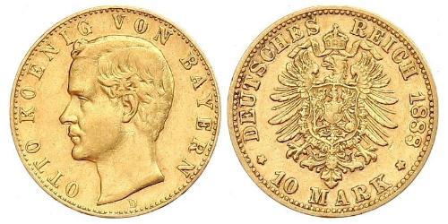 10 Марка Королевство Бавария (1806 - 1918) Золото Отто I (король Баварии)(1848 – 1916)