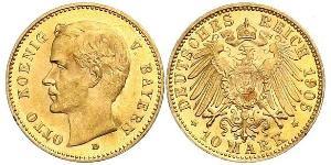 10 Марка Королівство Баварія (1806 - 1918) Золото Otto of Bavaria (1848 – 1916)