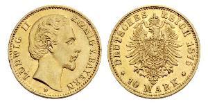 10 Марка Королівство Баварія (1806 - 1918) Золото Людвіг II (король Баварії)(1845 – 1886)