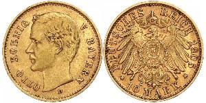 10 Марка Королівство Баварія (1806 - 1918) Золото Otto of Bavaria (1848 – 1916)