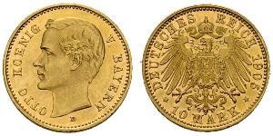 10 Марка Королівство Баварія (1806 - 1918) Золото Otto of Bavaria (1848 – 1916)