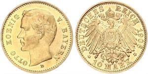 10 Марка Королівство Баварія (1806 - 1918) Золото Otto of Bavaria (1848 – 1916)