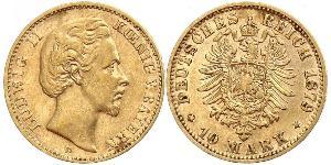 10 Марка Королівство Баварія (1806 - 1918) Золото Людвіг II (король Баварії)(1845 – 1886)