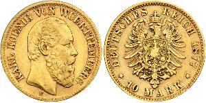 10 Марка Королівство Вюртемберг Золото Charles I of Württemberg