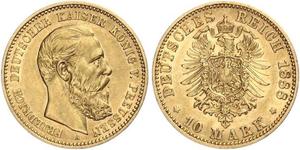 10 Марка Королівство Вюртемберг Золото Charles I of Württemberg