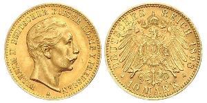 10 Марка Королівство Пруссія (1701-1918) Золото Wilhelm II, German Emperor (1859-1941)
