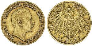 10 Марка Королівство Пруссія (1701-1918) Золото Wilhelm II, German Emperor (1859-1941)