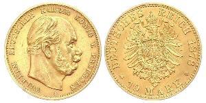 10 Марка Королівство Пруссія (1701-1918) Золото Wilhelm I, German Emperor (1797-1888)