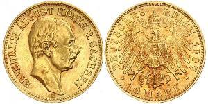 10 Марка Королівство Саксонія (1806 - 1918) Золото Frederick Augustus III of Saxony (1865-1932)