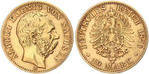 10 Марка Королівство Саксонія (1806 - 1918) Золото 
