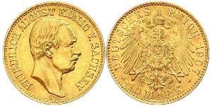 10 Марка Королівство Саксонія (1806 - 1918) Золото Frederick Augustus III of Saxony (1865-1932)
