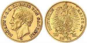 10 Марка Королівство Саксонія (1806 - 1918) Золото 