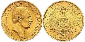 10 Марка Королівство Саксонія (1806 - 1918) Золото Frederick Augustus III of Saxony (1865-1932)