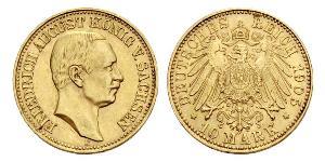 10 Марка Королівство Саксонія (1806 - 1918) Золото Frederick Augustus III of Saxony (1865-1932)