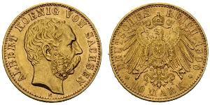 10 Марка Королівство Саксонія (1806 - 1918) Золото Albert of Saxony