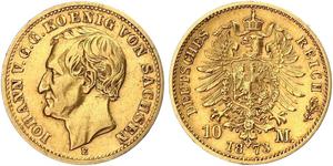 10 Марка Королівство Саксонія (1806 - 1918) Золото 