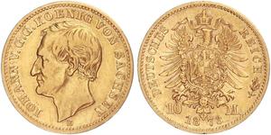 10 Марка Королівство Саксонія (1806 - 1918) Золото 