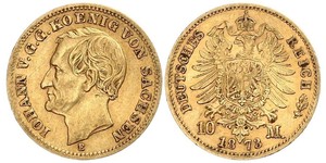 10 Марка Королівство Саксонія (1806 - 1918) Золото 