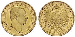 10 Марка Королівство Саксонія (1806 - 1918) Золото Frederick Augustus III of Saxony (1865-1932)