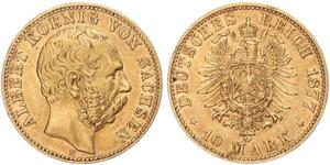 10 Марка Королівство Саксонія (1806 - 1918) Золото 