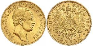 10 Марка Королівство Саксонія (1806 - 1918) Золото Frederick Augustus III of Saxony (1865-1932)