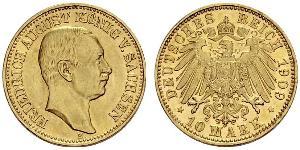 10 Марка Королівство Саксонія (1806 - 1918) Золото Frederick Augustus III of Saxony (1865-1932)