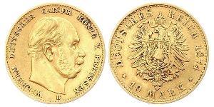 10 Марка Пруссия (королевство) (1701-1918) Золото Wilhelm I, German Emperor (1797-1888)