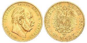 10 Марка Пруссия (королевство) (1701-1918) Золото Wilhelm I, German Emperor (1797-1888)