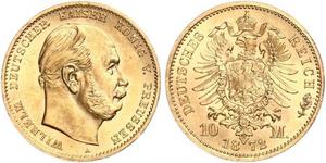 10 Марка Пруссия (королевство) (1701-1918) Золото Wilhelm I, German Emperor (1797-1888)