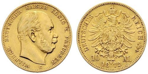 10 Марка Пруссия (королевство) (1701-1918) Золото Wilhelm I, German Emperor (1797-1888)