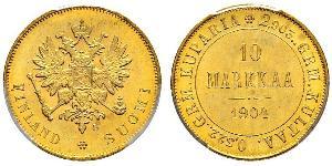 10 Марка Російська імперія (1720-1917) / Фінляндія (1917 - ) Золото Олександр III (1845 -1894)