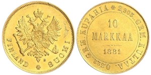 10 Марка Російська імперія (1720-1917) / Фінляндія (1917 - ) Золото Олександр III (1845 -1894)