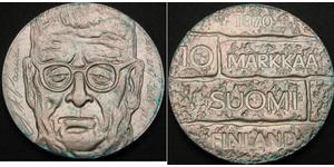 10 Марка Финляндия (1917 - ) Серебро Паасикиви, Юхо Кусти