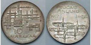 10 Марка Финляндия (1917 - ) Серебро 