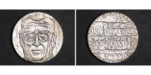 10 Марка Финляндия (1917 - ) Серебро Паасикиви, Юхо Кусти