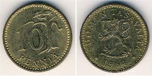 10 Пені Фінляндія (1917 - ) Бронза/Алюміній 