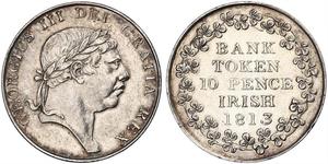 10 Пені Сполучене королівство Великобританії та Ірландії (1801-1922) Срібло Георг III (1738-1820)