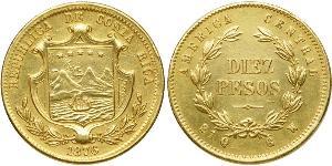 10 Песо Costa Rica (1821 - ) Золото 
