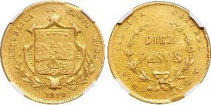 10 Песо Costa Rica (1821 - ) Золото 