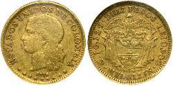 10 Песо United States of Colombia  (1863 - 1886) Золото 