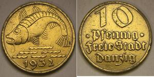 10 Пфенниг Данциг/Гданьск  (1454-1793) Алюминий/Бронза 