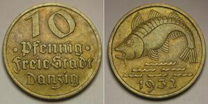 10 Пфенниг Данциг/Гданьск  (1454-1793) Алюминий/Бронза 
